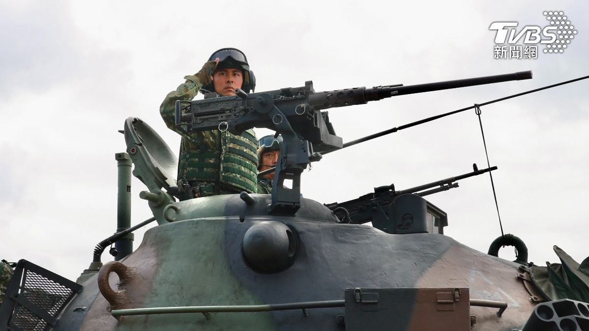 我向美方採購被稱為「地表最強戰車」的M1A2T戰車,今(31)日在新竹湖口基地舉行成軍典禮。(圖/潘建樺攝)