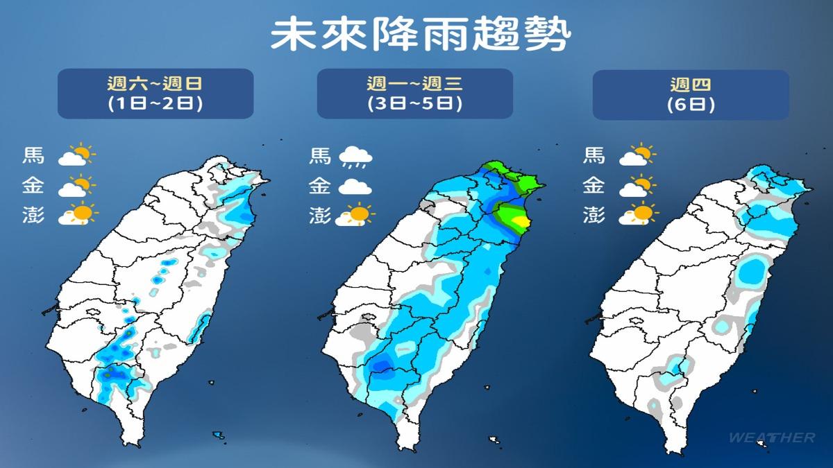 未來降雨趨勢。(圖/TVBS)