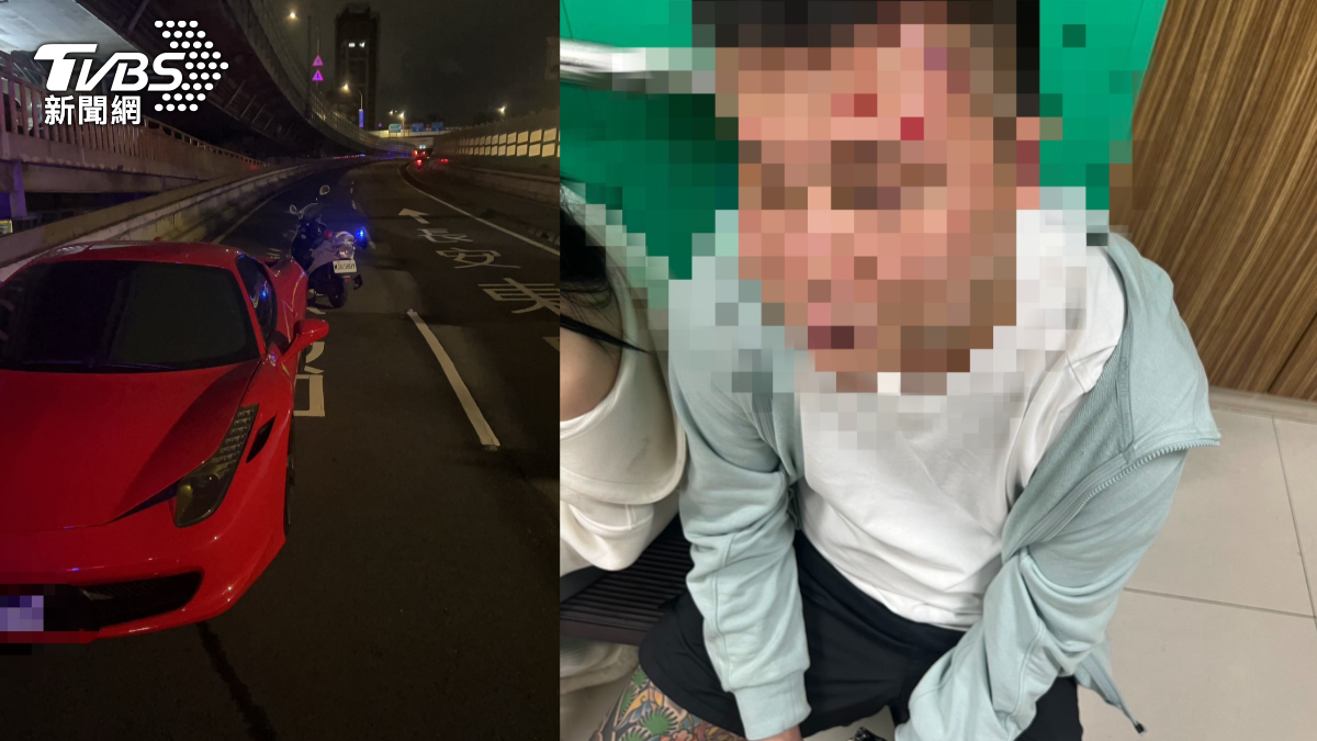 法拉利男酒駕!建國高架「逆向迴轉」逃 女友咆哮一起被逮