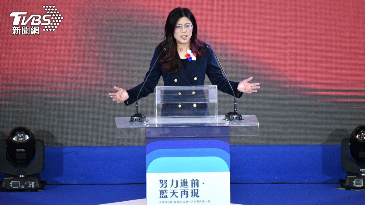 國民黨主席鄭麗文上任。(圖/胡瑞麒攝)