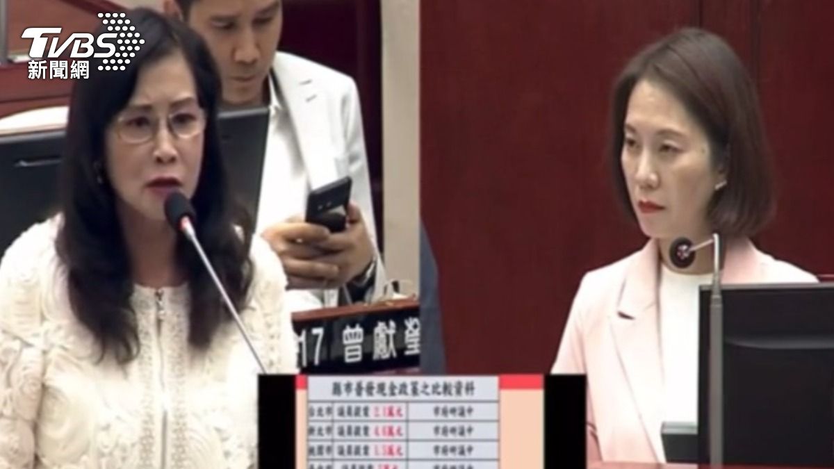 國民黨台北市議員秦慧珠，砲轟蔣市府不發現金，只會吵架。（圖／TVBS）