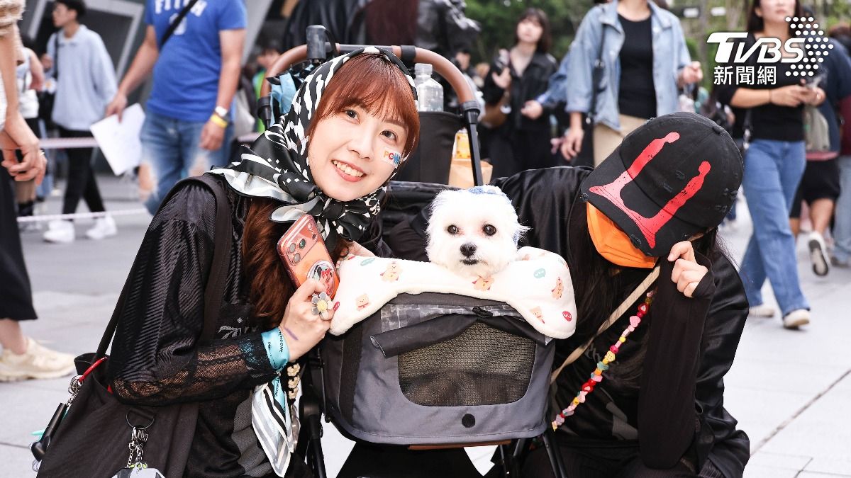 粉絲帶著愛犬一起朝聖GD演唱會。(圖/張哲鳴攝)