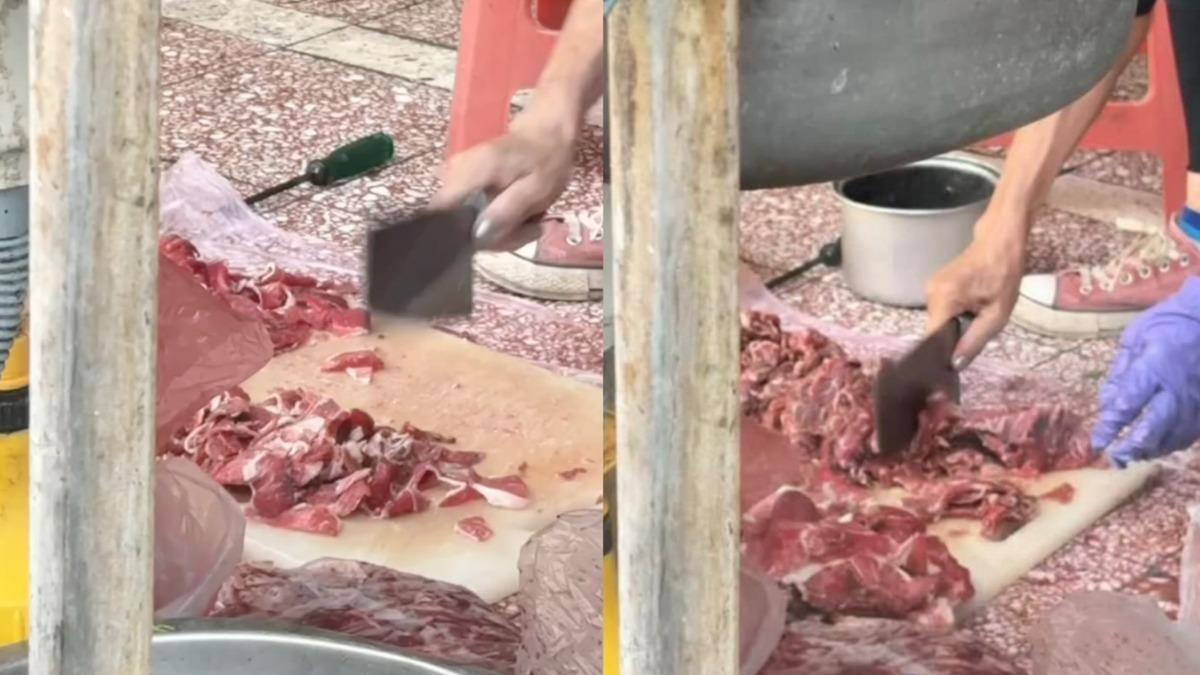 台南羊肉名店食安疑慮!剁肉噴地還撿回 業者認了:非常態