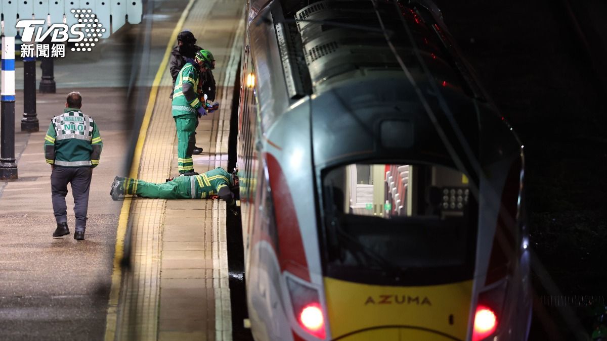 英國火車發生持刀攻擊事件,造成9人重傷命危。(圖/達志影像美聯社)