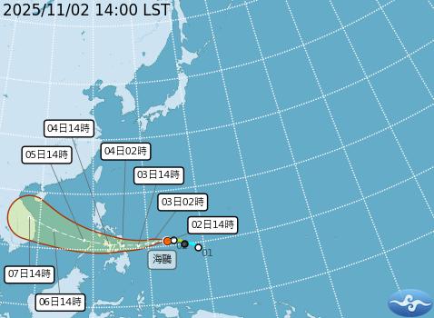 氣象署預測,海鷗颱風並不會影響台灣。(圖/氣象署)
