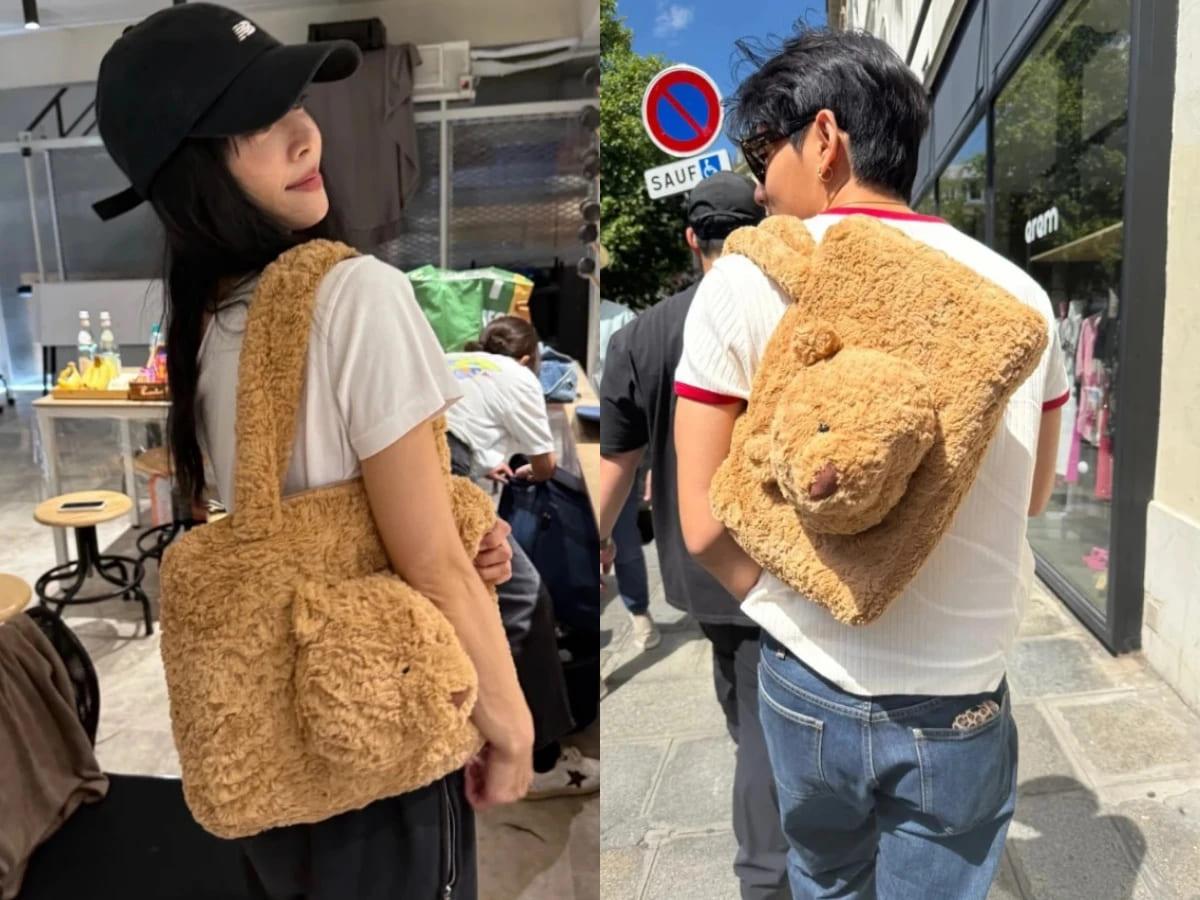 可愛的熊熊包連蔡依林跟金泰亨都揹過!(圖/翻攝自IG@jolin_cai、thv)