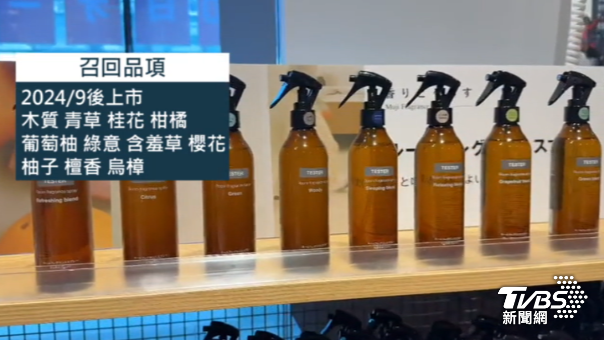 香氛噴霧召回品項。（圖／TVBS）