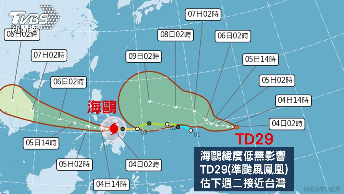 天氣/關島熱帶擾動恐成颱 吳德榮:未來台灣附近北轉