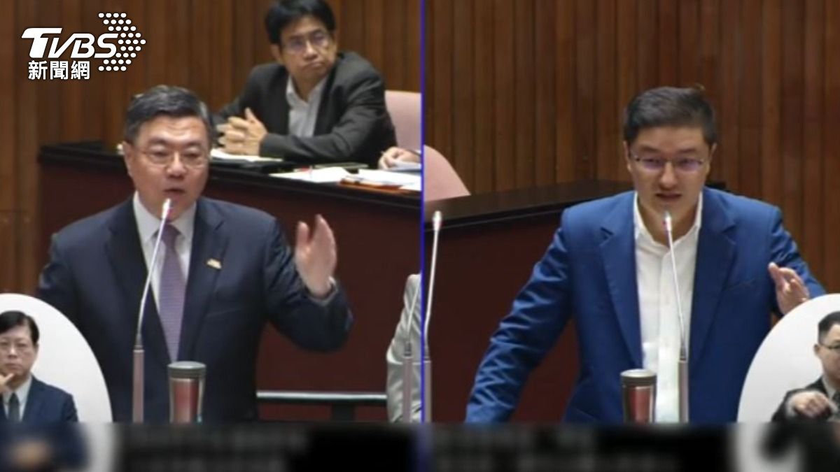 行政院長卓榮泰與國民黨立委張智倫。（圖／TVBS）