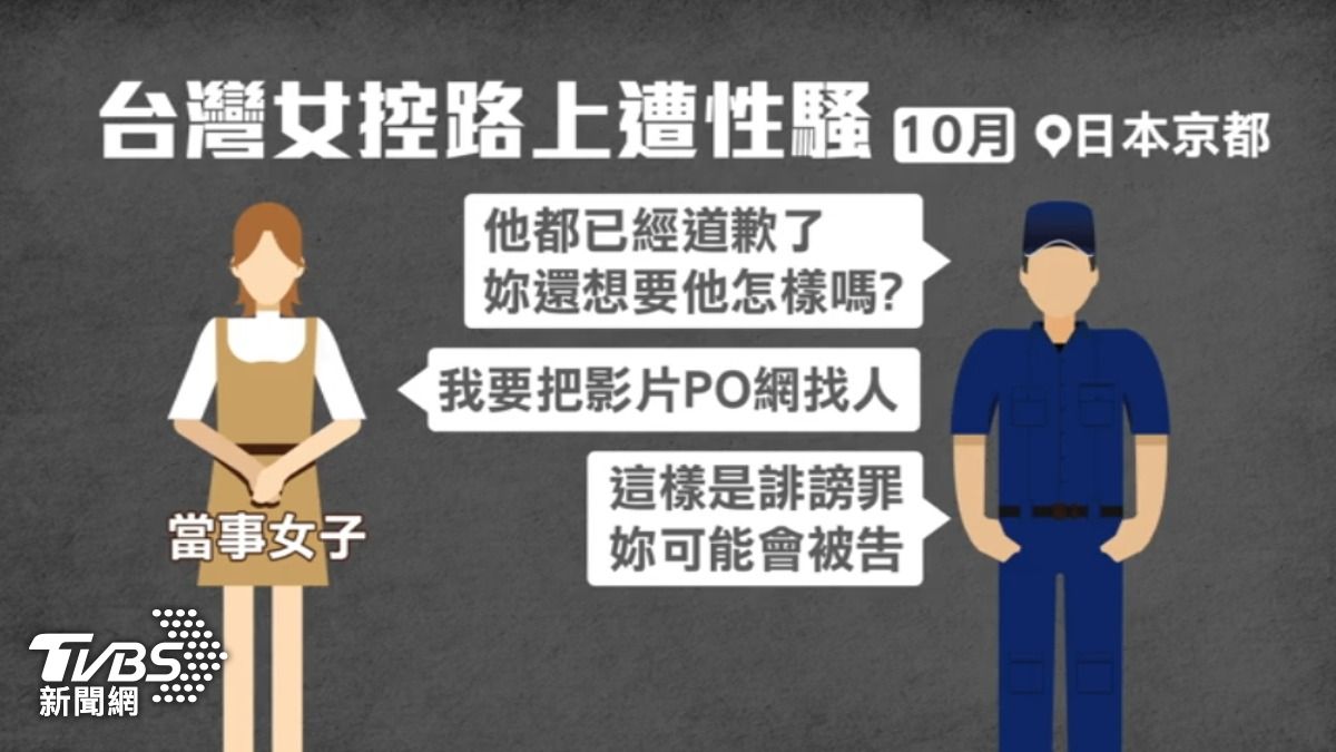 女子質疑日本警方處理態度消極。(圖/TVBS)