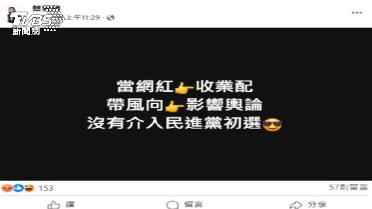 民進黨新竹市議員,影射四叉貓收錢辦事。(圖/TVBS)