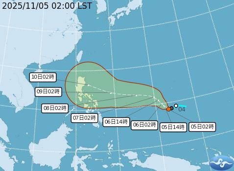 準鳳凰颱風路徑潛勢預報。（圖／氣象署）