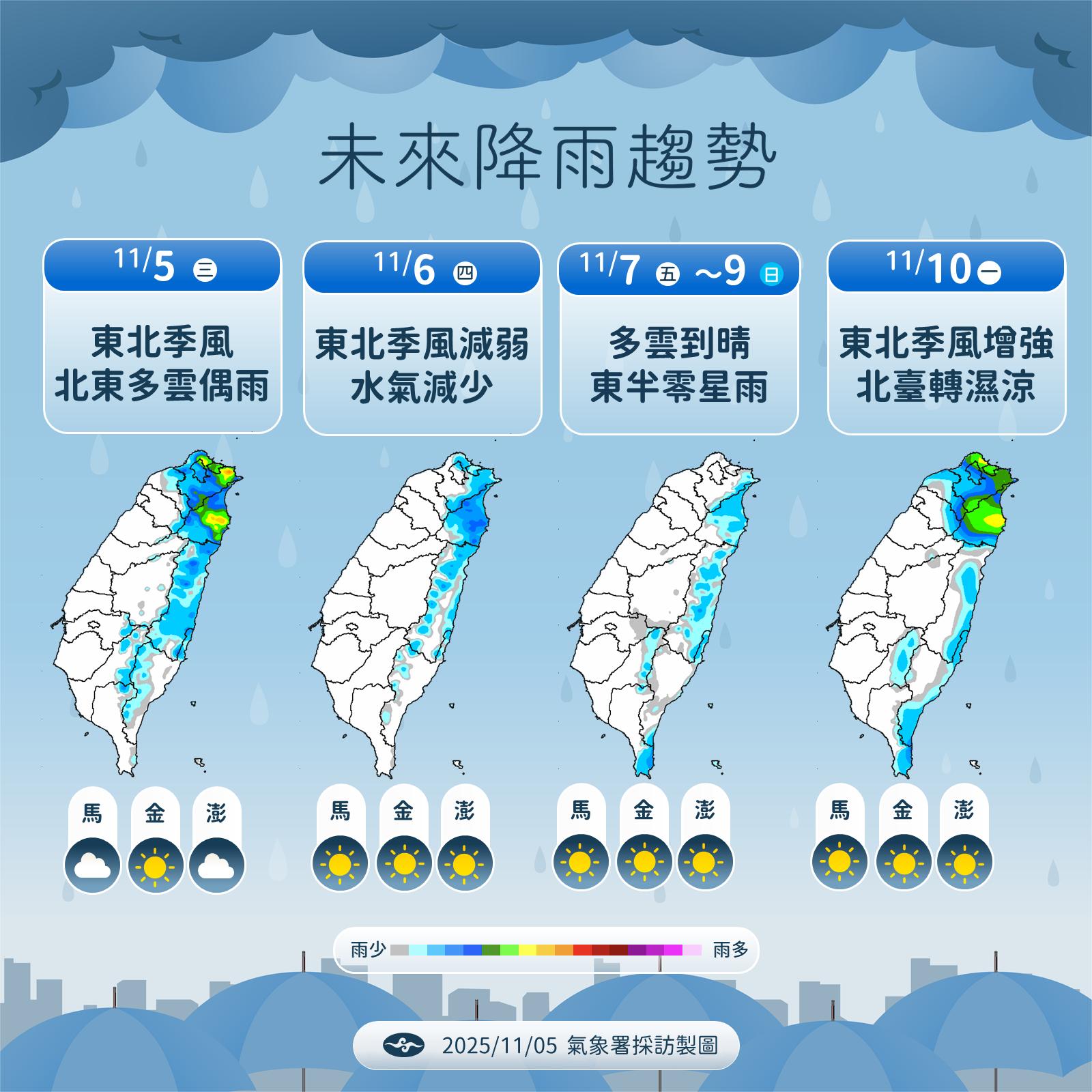 未來降雨趨勢。（圖／氣象署）