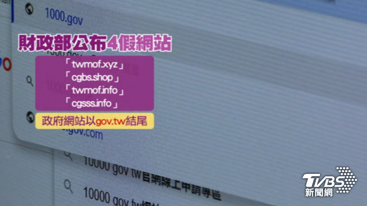 部分民眾憂詐騙要等領現,財政部公布4個假網站。(圖/TVBS)