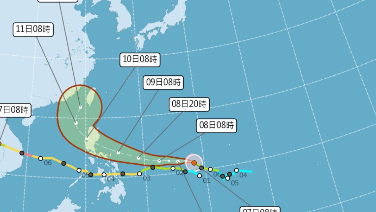 氣象署發布鳳凰颱風路徑預估圖。(圖/翻攝自氣象署)