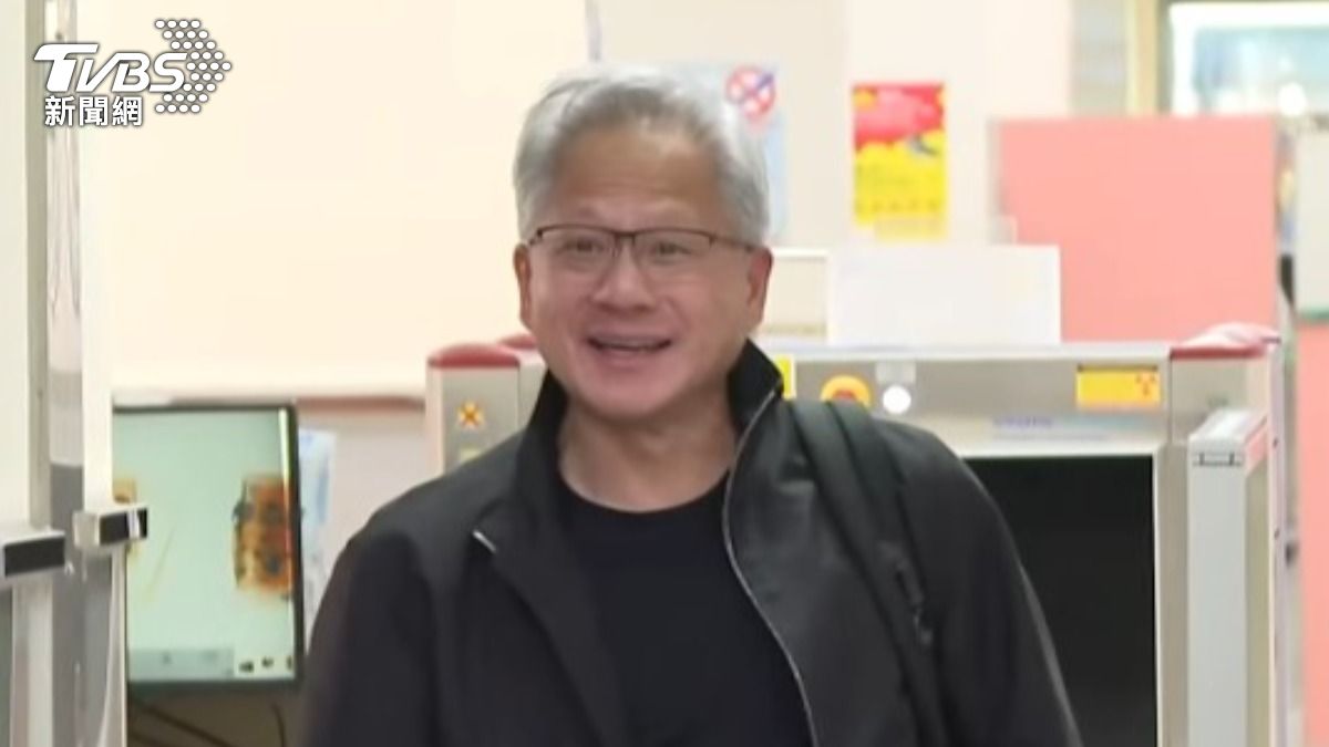黃仁勳訪台。(圖/TVBS)