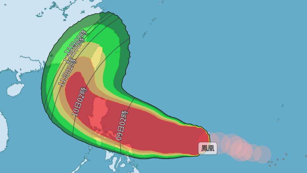 天氣／鳳凰颱風要北上了！3縣市「暴風侵襲率破6成」豪雨灌全台