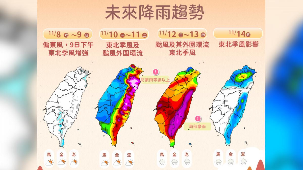未來降雨趨勢。（圖／氣象署）
