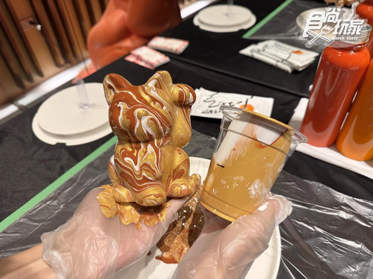 活動期間點購套餐還能參與「流體招財貓創作體驗」,親手打造專屬於自己的開運橘貓。(圖/食尚玩家)