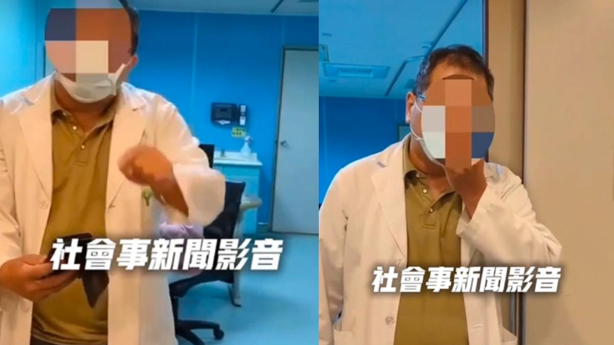 病患家屬未掛號就闖入診間，與黃醫師發生爭執。（圖／翻攝社會事影音）