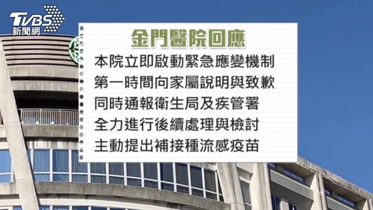 金門醫院致歉表示已經通報衛生局。（圖／TVBS）