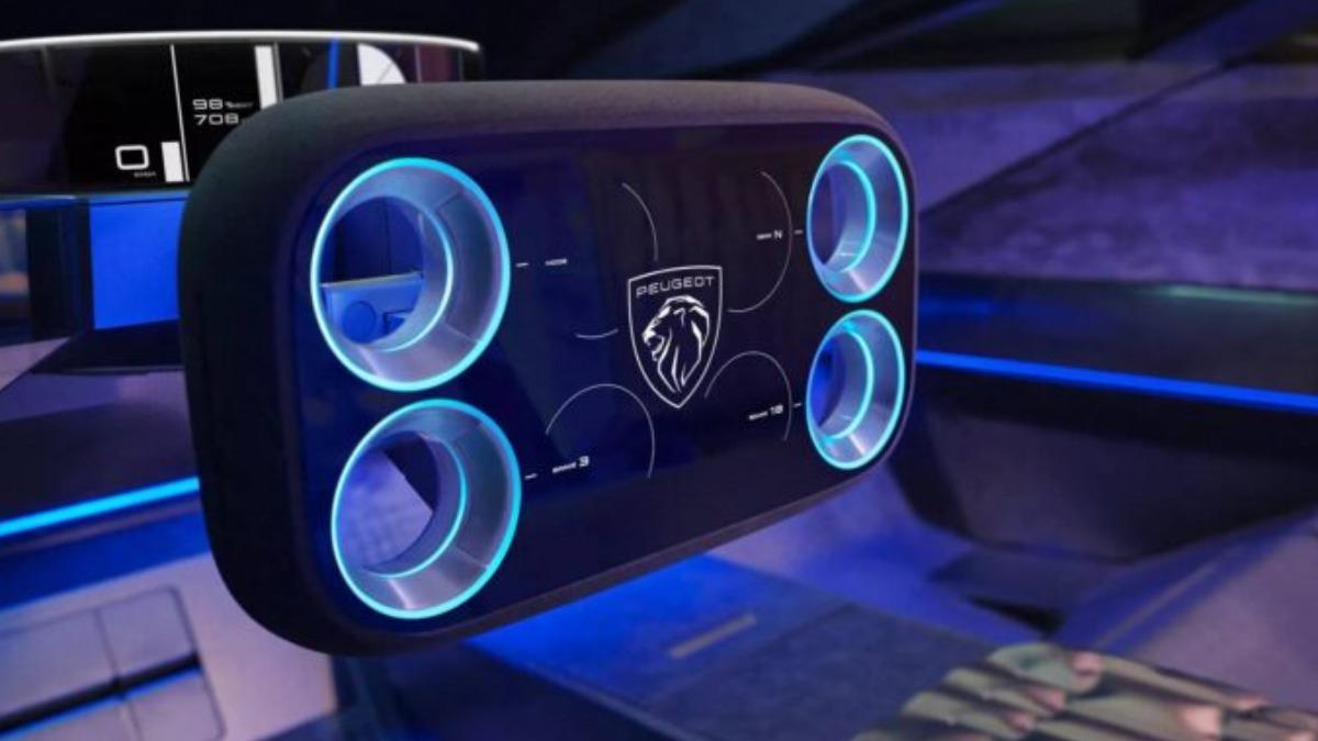 Peugeot則搭配了名為Hypersquare的新式方向盤,雖名為「方形」,但其實是矩形造型,四角開孔的設計呼應四個輪圈,象徵對稱與科技感。(圖/Peugeot)