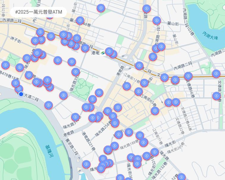切換為地圖模式，還可直接導航至想去的ATM。（圖／翻攝自LINE熱點）
