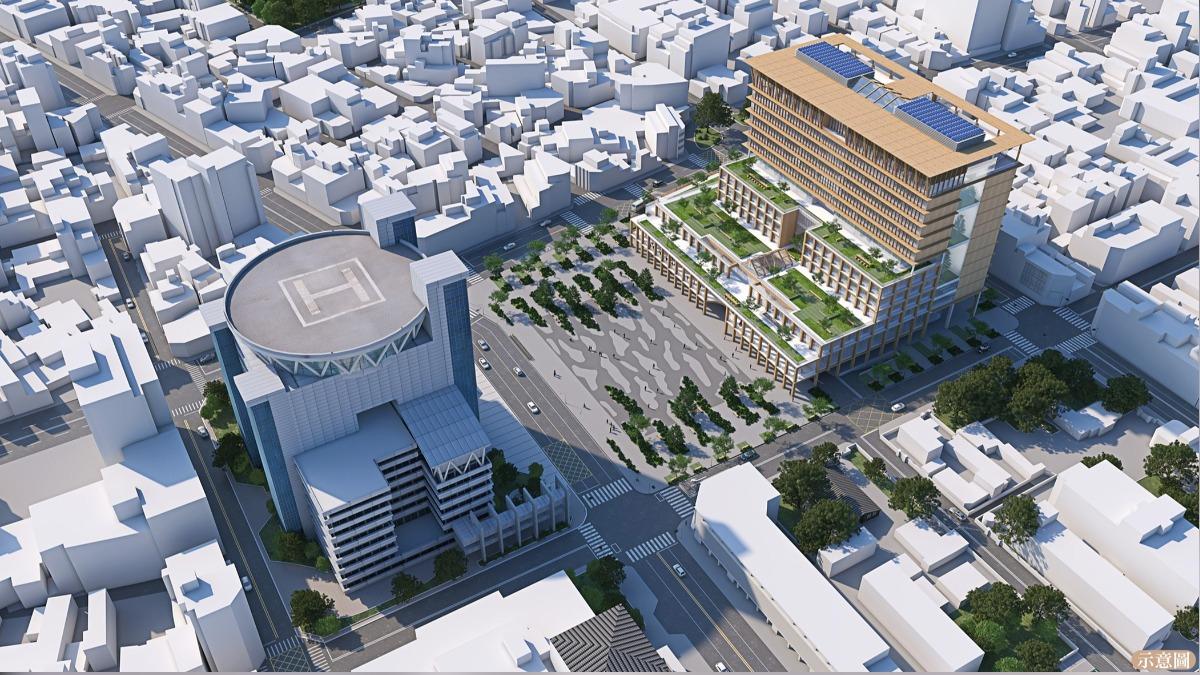 嘉義市市民中心(北棟大樓)外觀示意圖。(圖/嘉義市府提供)