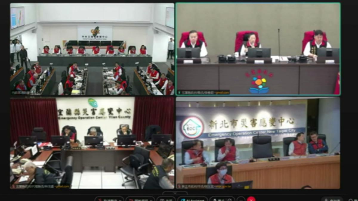中央災害應變會議與各地方首長視訊。(圖/中央災害應變中心)