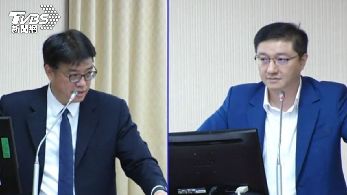 陸委會主委邱垂正與國民黨立委張智倫。(圖/TVBS)