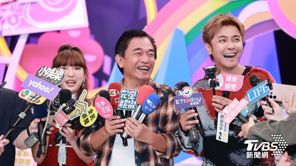 何美、吳宗憲和羅志祥出席記者會。(圖/黃城碩攝)
