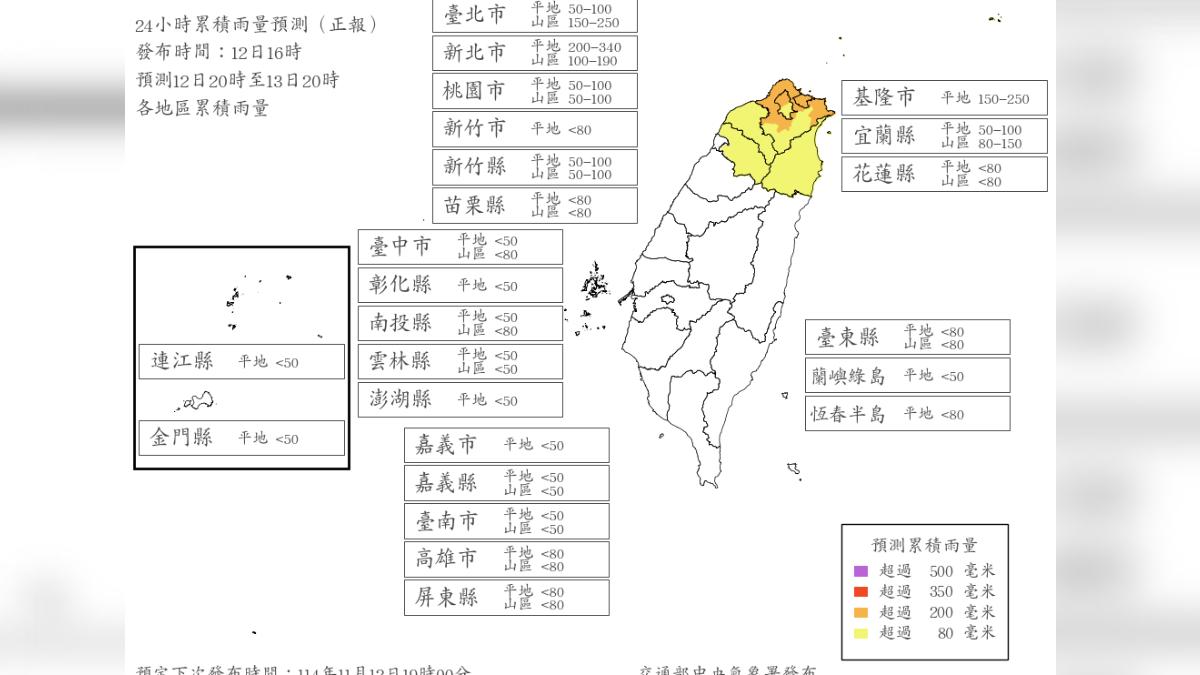 鳳凰颱風最新風雨預測出爐。(圖/翻攝自氣象署)