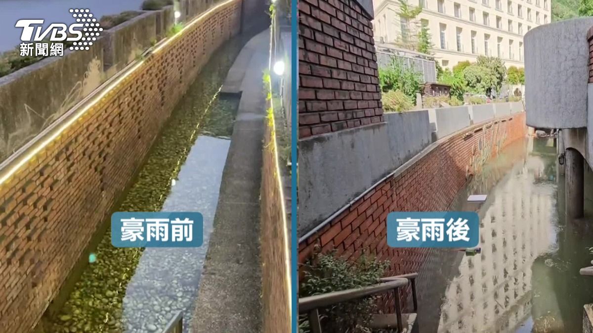 蘇澳阿里史冷泉,水變混濁。(圖/TVBS)
