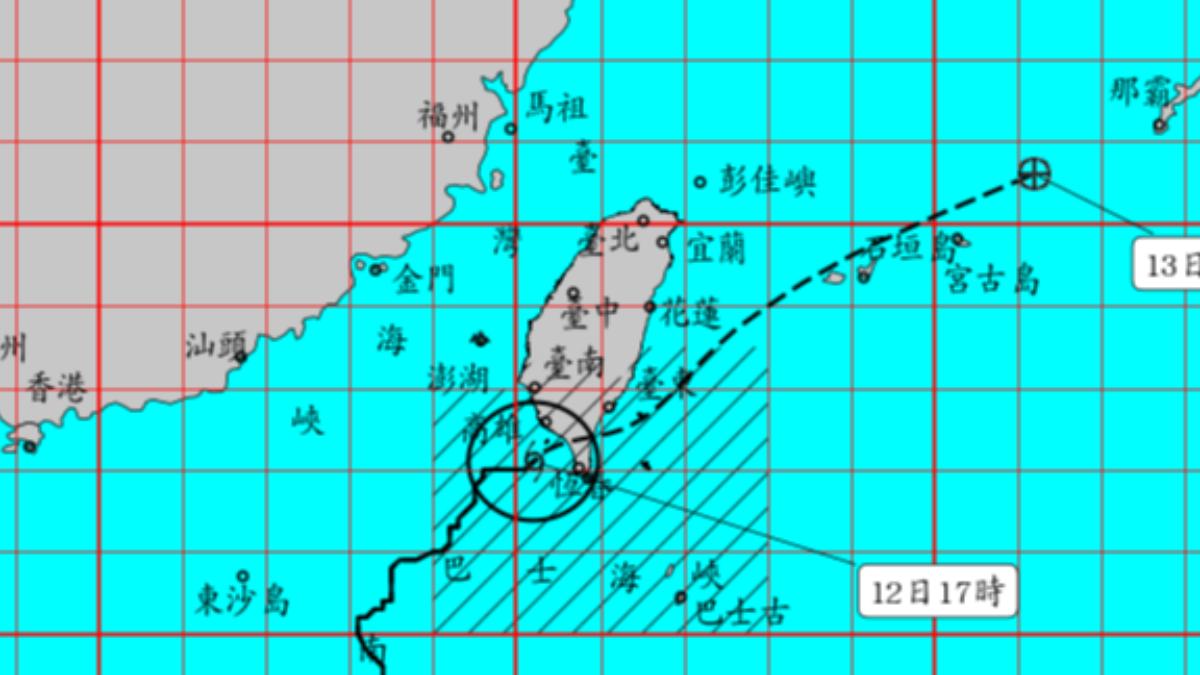 鳳凰颱風將於今晚登陸。(圖/氣象署)