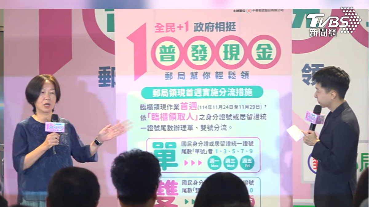 郵局24日裡領取首週證號尾數分流,臨櫃估共412萬人。(圖/TVBS)