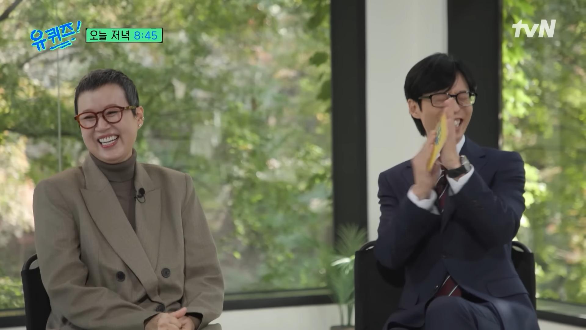 朴美善去年曾登上劉在錫節目分享抗癌經歷。(圖/翻攝自유 퀴즈 온 더 튜브YouTube)