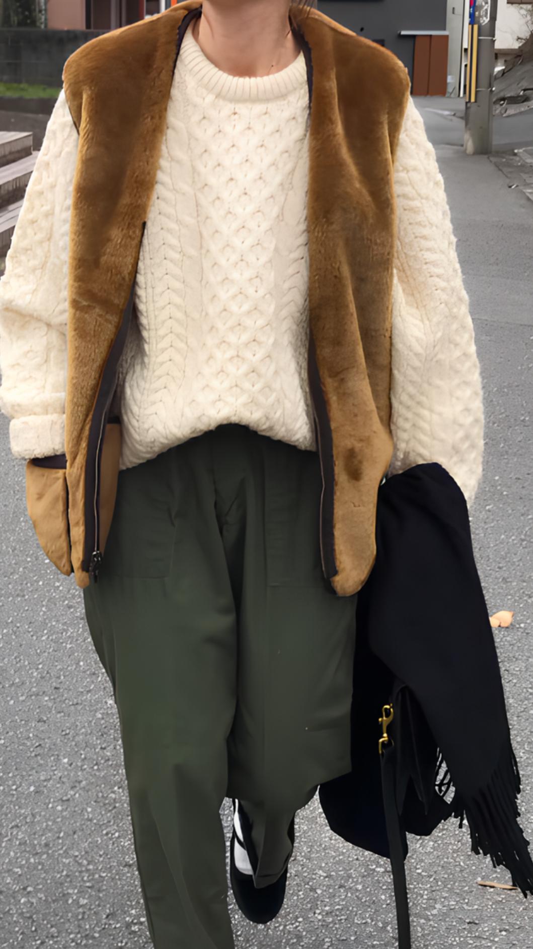 顯胖針織衫:漁夫毛衣。(圖/翻攝自wear.jp@Kumika)