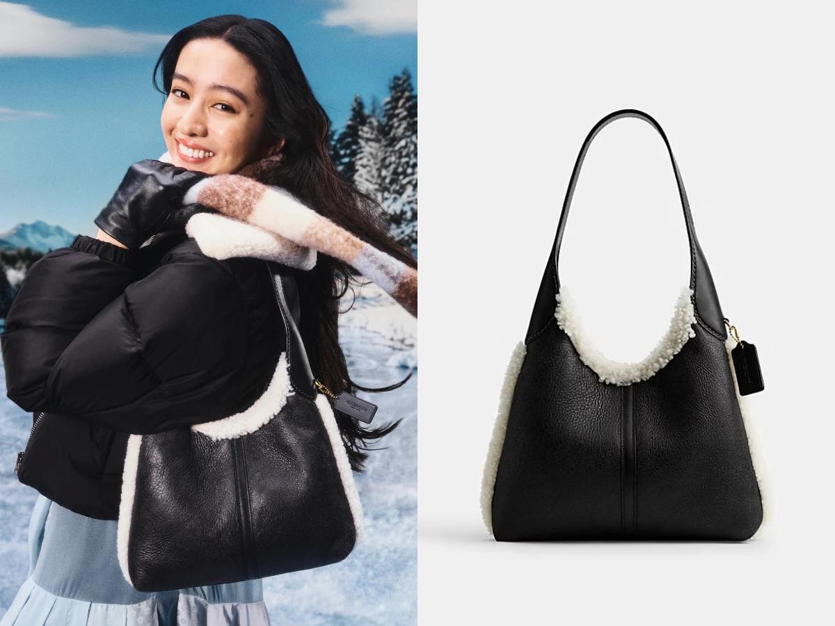 Coach BROOKLYN 28羊毛單肩手袋。(圖/翻攝自Coach)