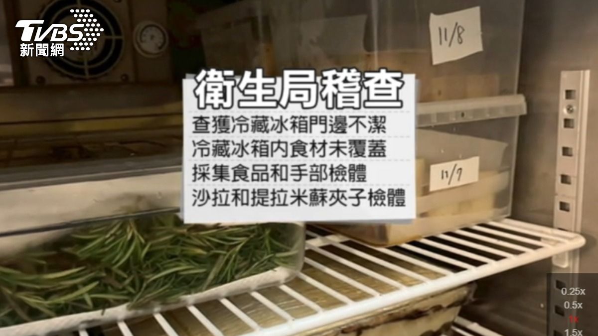 衛生局稽查冰箱兩項缺失。(圖/TVBS)