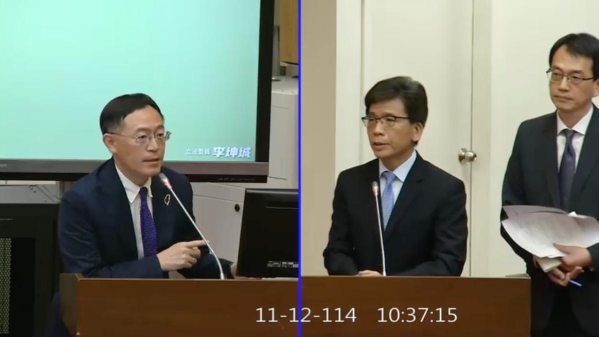 立委李坤城質詢金管會主委彭金隆。（圖／TVBS）