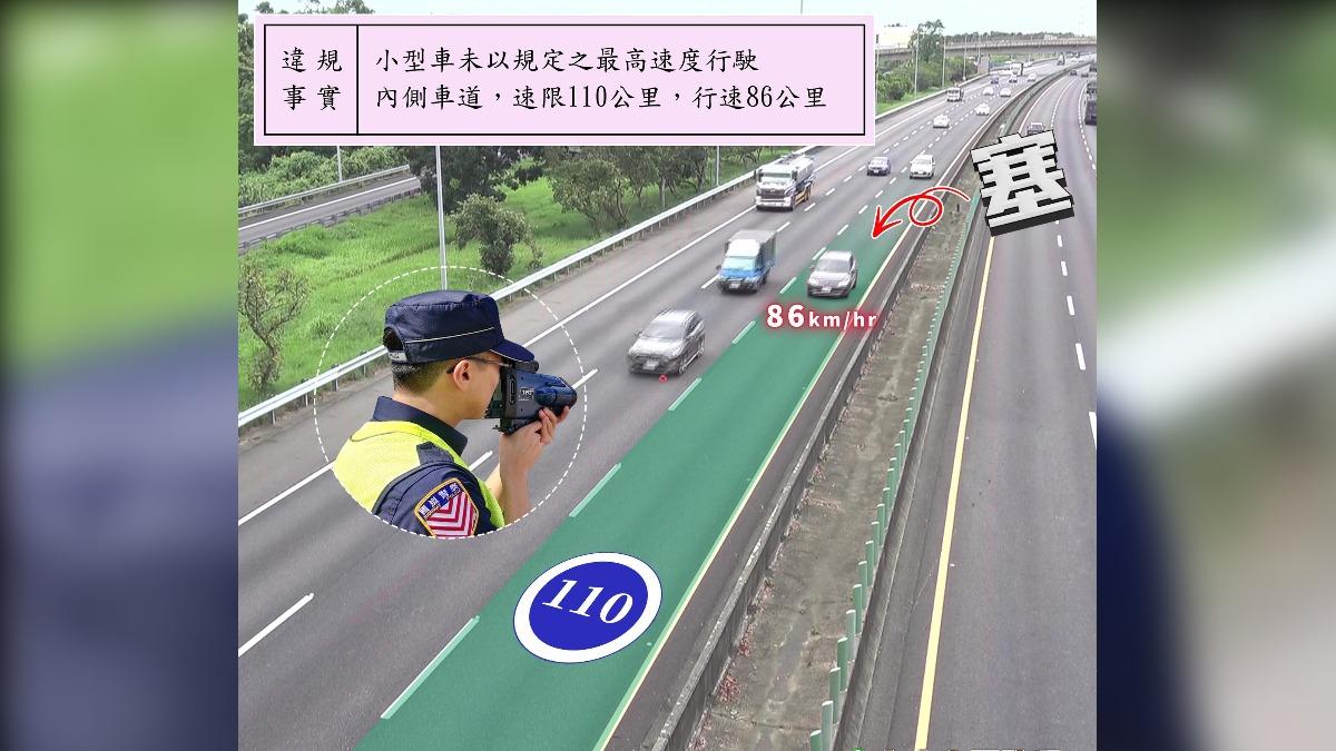 龜速車還卡內線!國道警「不取締對得起大家嗎」 2.7萬人讚爆