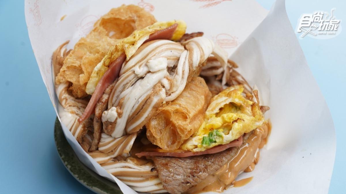無敵海景饅頭蛋加花生醬超浮誇3層餡料，口感豐富有層次。（圖／食尚玩家提供）