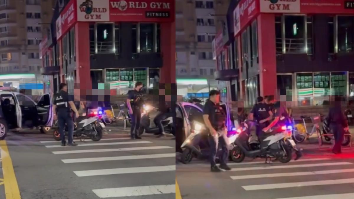 陳男不滿車輛炸街,拿滅火器動手,反被打到傷痕累累。(圖/threads@calilin0857授權提供)