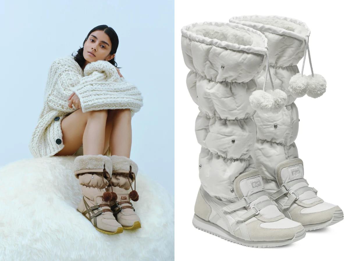 鬼塚虎WINTER HEAVEN雪靴奢華保暖,多段靴筒設計自由變化。(圖/翻攝自Onitsuka Tiger鬼塚虎)