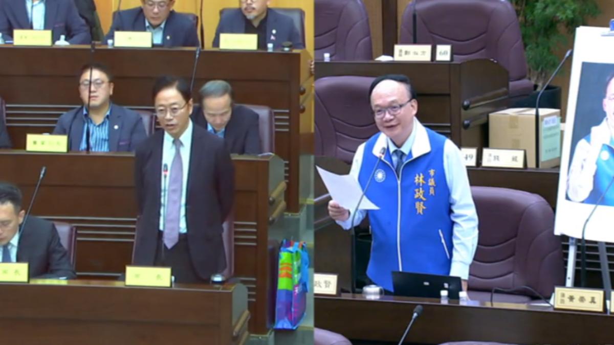 桃園市長張善政17日接受備詢。(圖/桃園市議會)