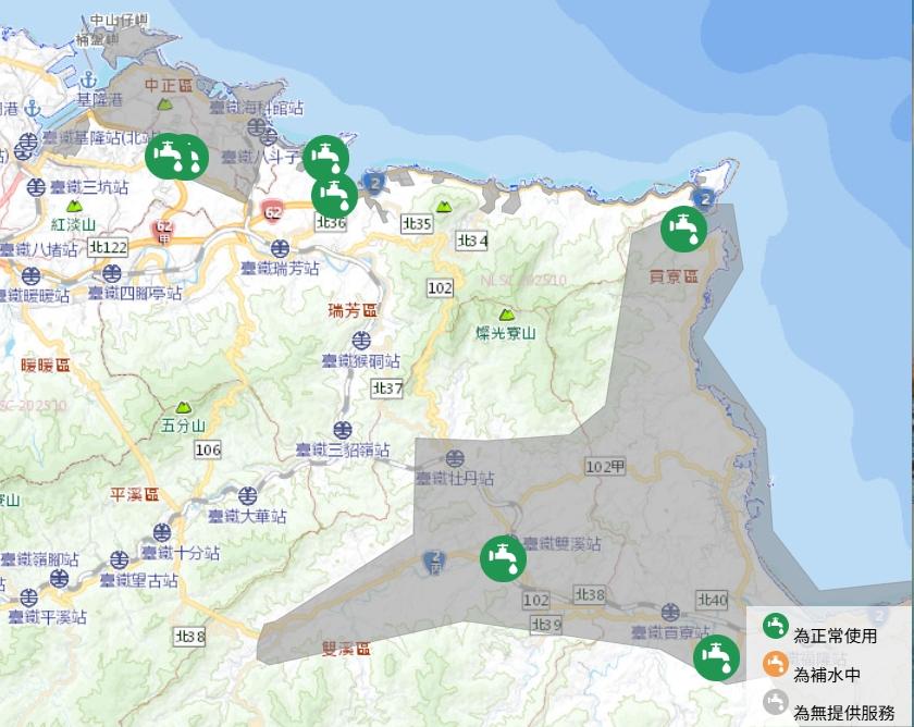 臨時供水站。(圖/翻攝自台灣自來水公司)