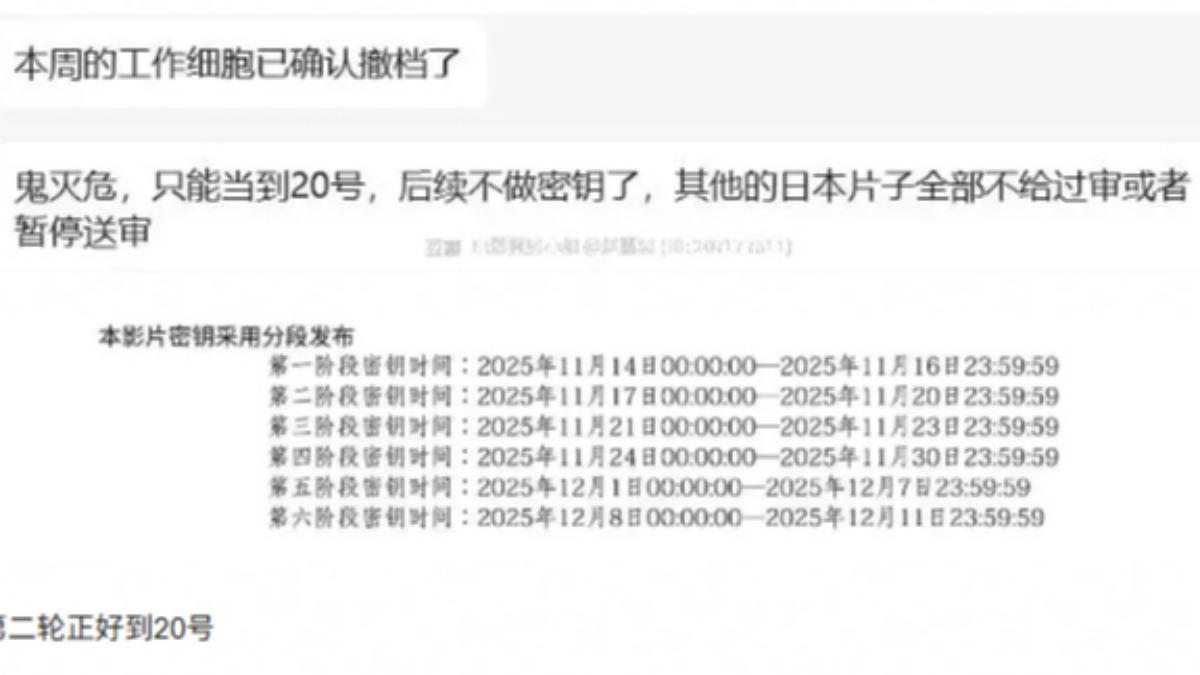 《鬼滅之刃無限城》本來傳出20號下檔。(圖/翻攝自微博)