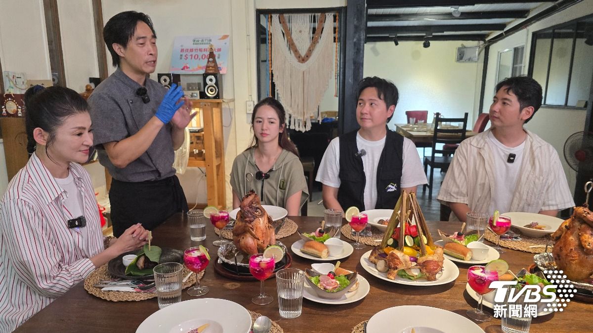 當季+在地食材製作的「流域料理」,呈現部落永續飲食哲學,令蘇宗怡大開眼界。(圖/TVBS)