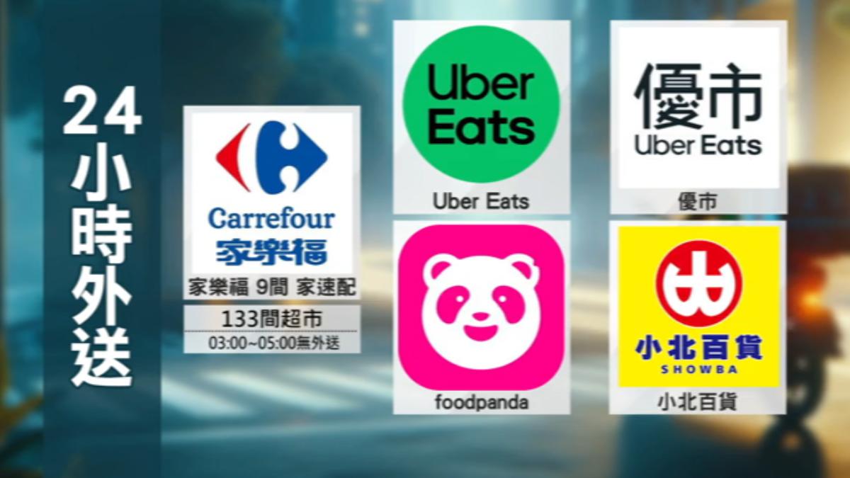 不少賣場、業者也和外送平台合作，推出24小時不打烊的外送服務。（圖／TVBS）