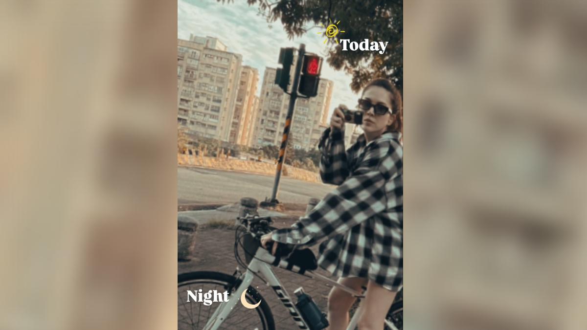 許瑋甯與邱澤騎腳踏車。(圖/翻攝自許瑋甯IG)